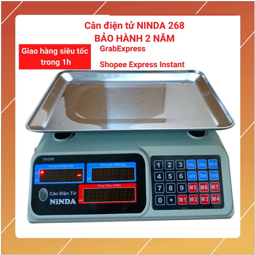 cân điện tử NINDA 268 ( 30kg/5g ) ( bảo hành 2 năm ) dùng cho bán hàng hoa quả,trái cây..