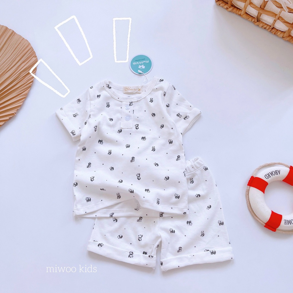 (8-22kg)Bộ thun đùi bé trai Miwoo kids họa tiết cá tính phối lai lật xịn sò bảng màu 3(ảnh thật)