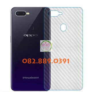Miếng dán mặt lưng skin carbon Oppo F9 trong 3D, đen