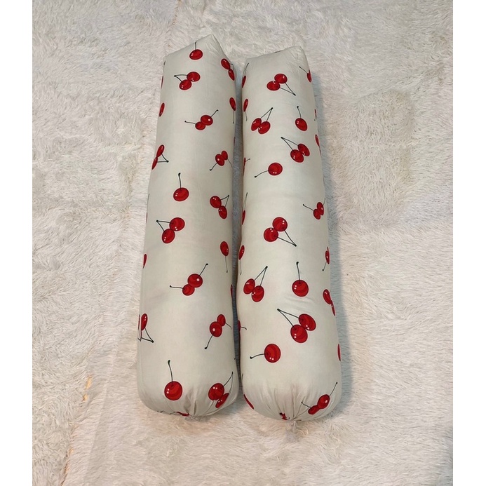 Ruột gối ôm bông sơ trắng tinh khiết mẫu cherry đỏ xinh xắn