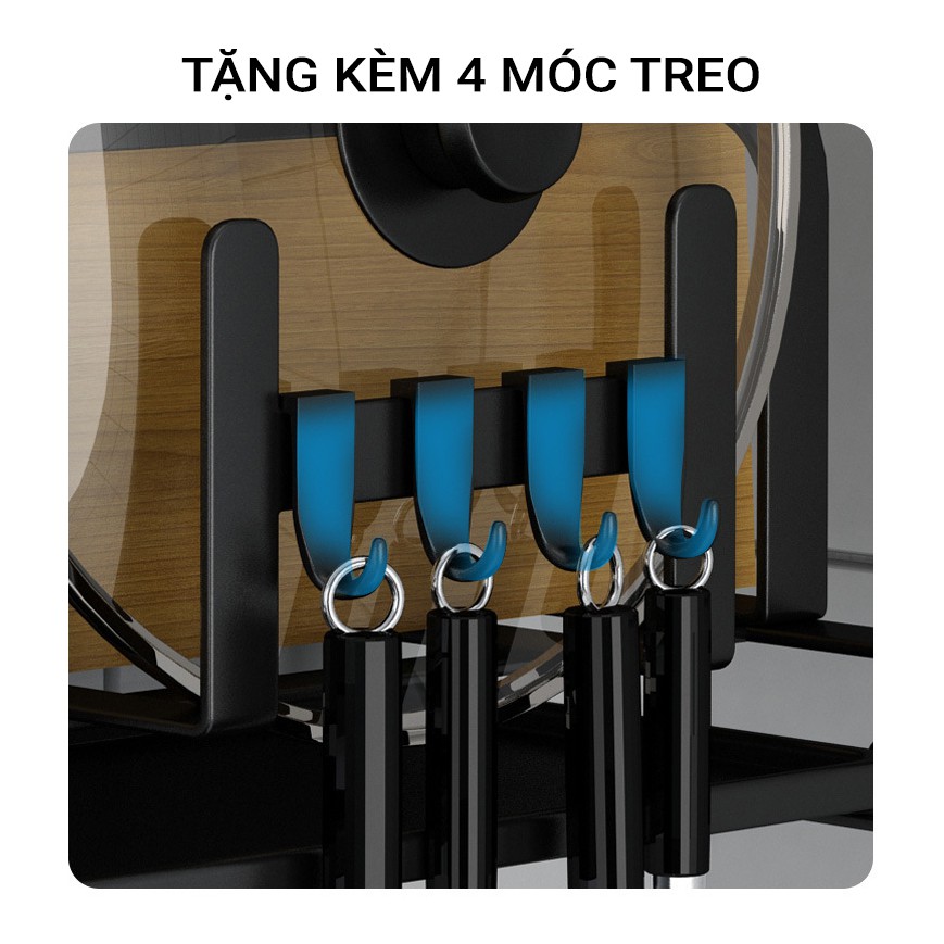 [TẶNG KÈM MÓC ] Giá Kệ Vando Để Vung Nồi Dao Thớt Đũa, Có  Khay Hứng Nước, Kệ Gắn Tường Kèm Móc Treo Đồ | BigBuy360 - bigbuy360.vn