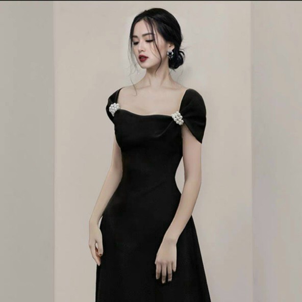 Đầm Tiểu Thư Xòe Phối Hạt Sang Trọng