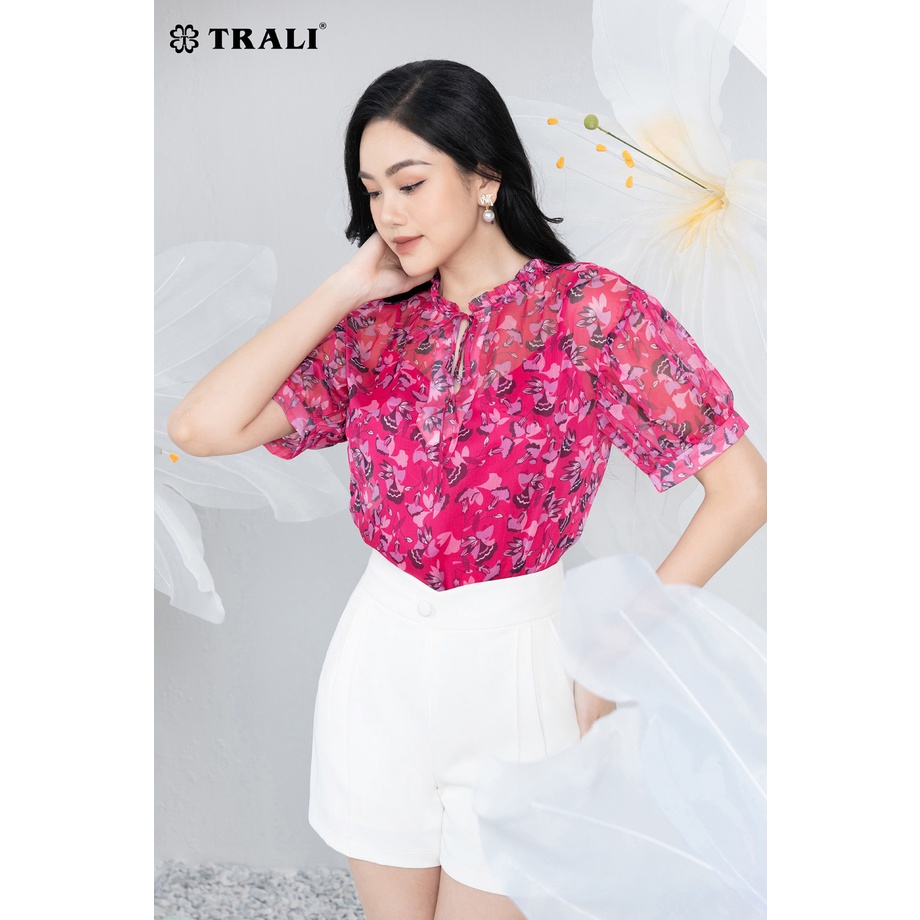 Áo Kiểu Nữ TRALI 10178 Họa Tiết Màu Hồng