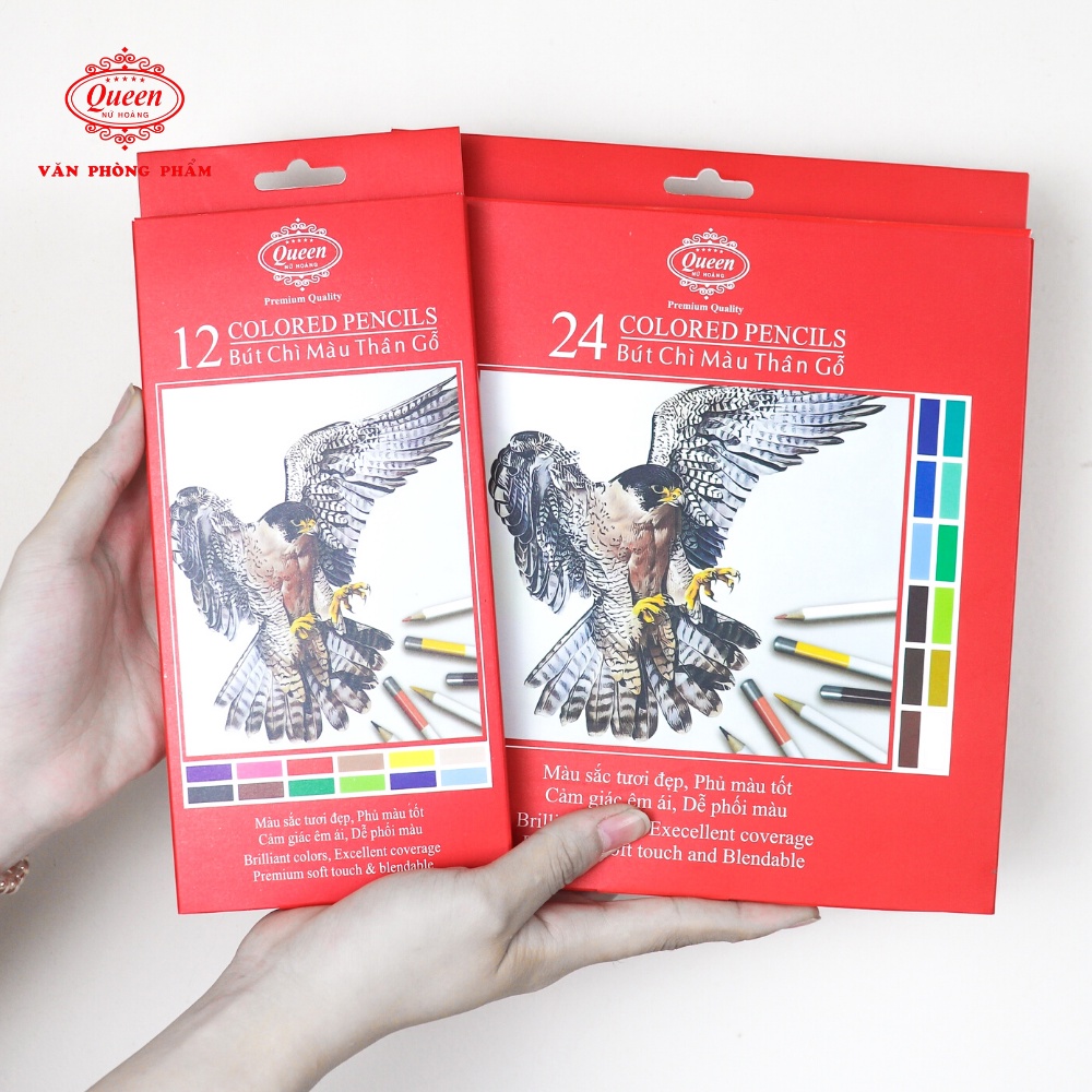 Bút chì màu Queen  12/24 Màu - Chính Hãng - CPT12/24
