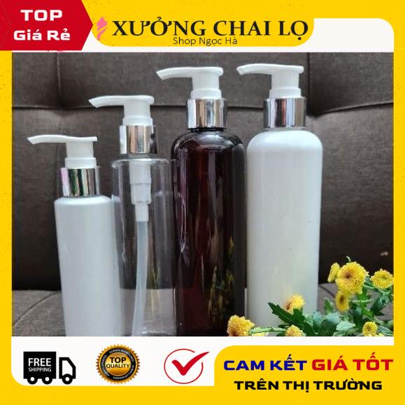 Chai Chiết Mĩ Phẩm ❤ GIÁ RẺ NHẤT ❤ Chai nhựa pet vòi nhấn sữa tắm Xi bạc,vàng 100ml 150ml 200ml 250ml chiết mỹ phẩm .