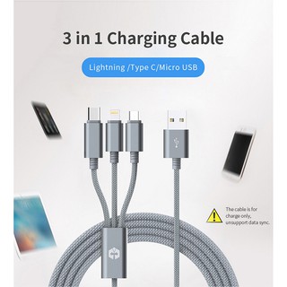Cable sạc 3 trong 1 MarsCable Lightning / Micro USB / Type C hàng chính hãng Singapor