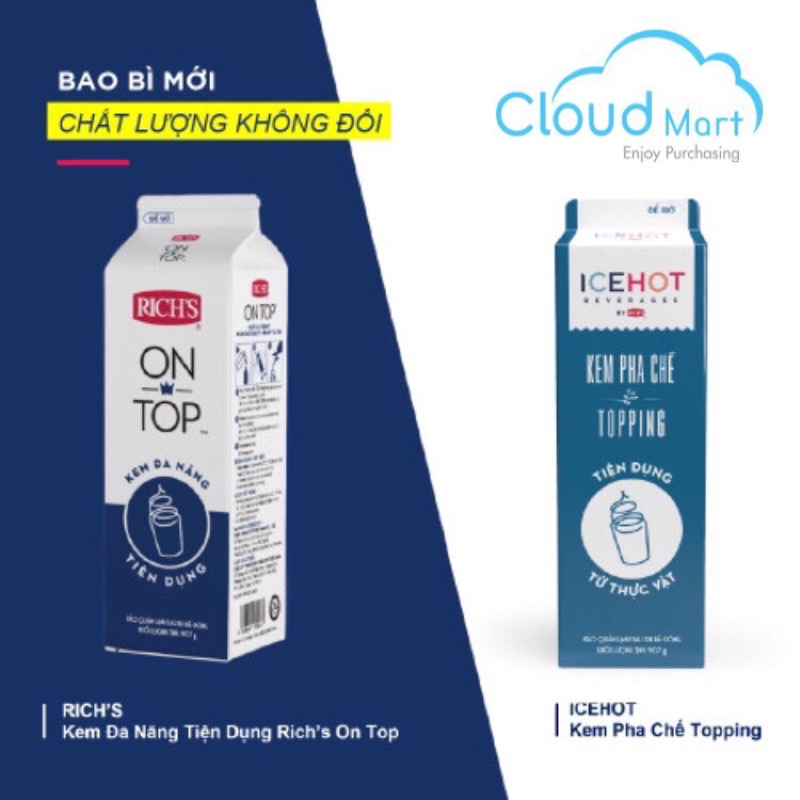 Kem Topping Rich's On Top 907gr - kem đa năng tiện dụng