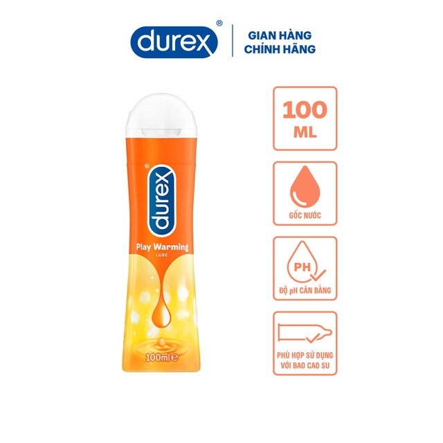 Gel Bôi Trơn Durex Play Warming 100 ml Chính Hãng, Chất Gel Cao Cấp Trơn Mượt Ấm Áp Cảm Xúc Thăng Hoa, Shop Sức Khoẻ