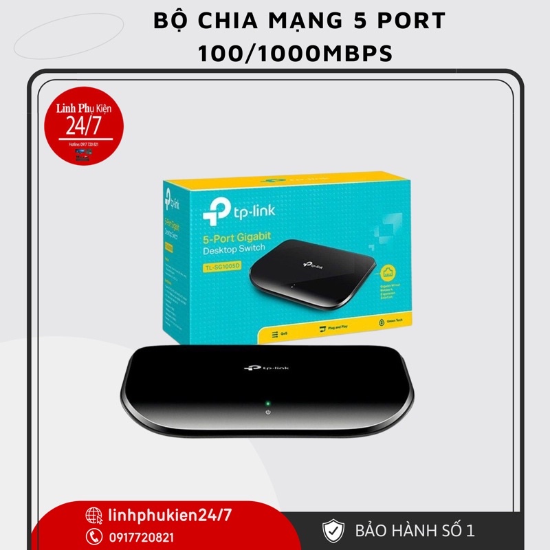 Bộ chia mạng 5 Port chuẩn Giga  100/1000Mbps Tplink SG1005D và chuẩn thường 10/100Mbps Tplink SF1005D