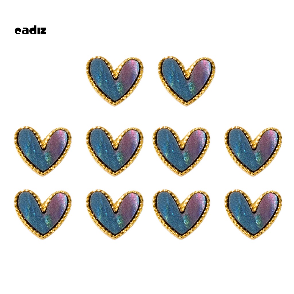 [Hàng mới về] Set 10 phụ kiện trang trí móng tay hình trái tim xinh xắn