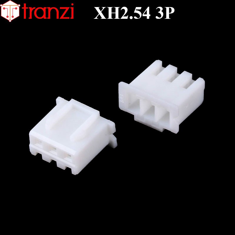 Vỏ header 2.54mm XH2.54 3P 8mm trắng - túi 50 cái