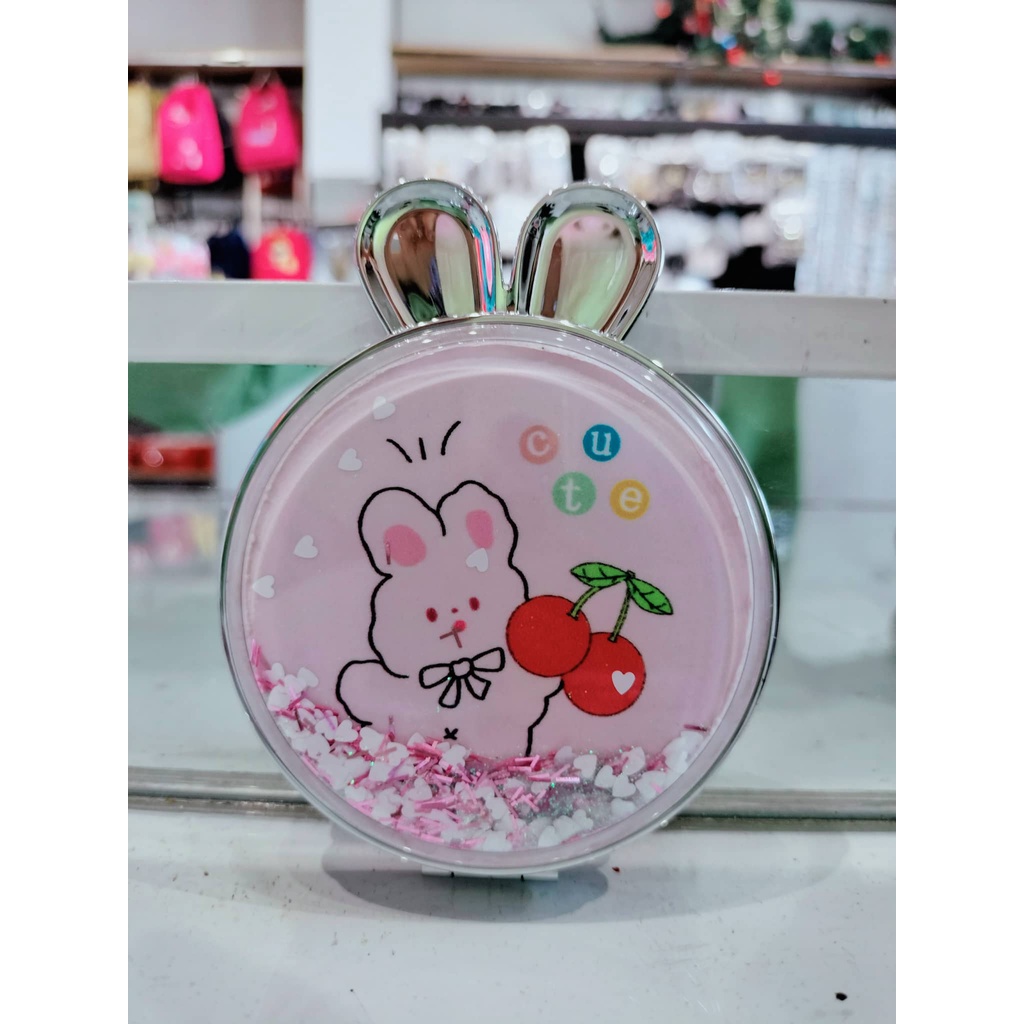 Gương mini kim tuyến tai thỏ cực xinh giá rẻ