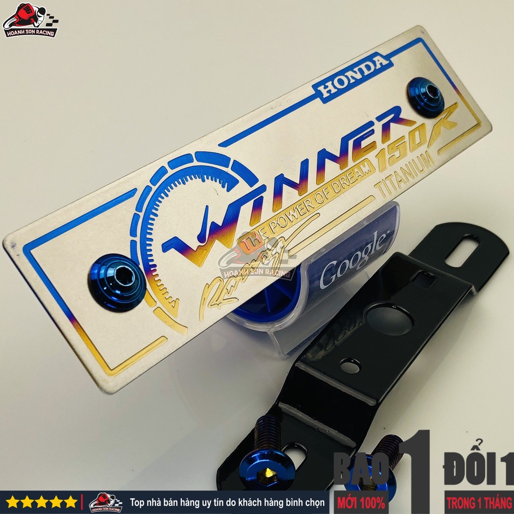 Bảng tên xe máy titan WINNER, WINNERX mẫu mới tặng kèm pass gắn và ốc titan