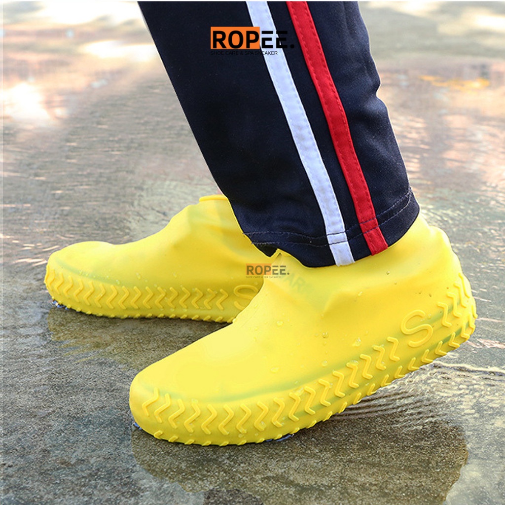 Bọc giày đi mưa silicon, bao trùm giày ủng đi mưa co dãn chống thấm nước, chống trơn trượt, bền bỉ