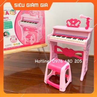[Bản Tiếng Anh] Đàn piano có micro cho bé, kết nối với điện thoại phát nhạc.