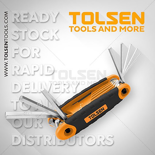 TOLSEN Bộ 8 Lục Giác Xếp Gắp Gọn Đầu Thẳng Thép CRV 20098