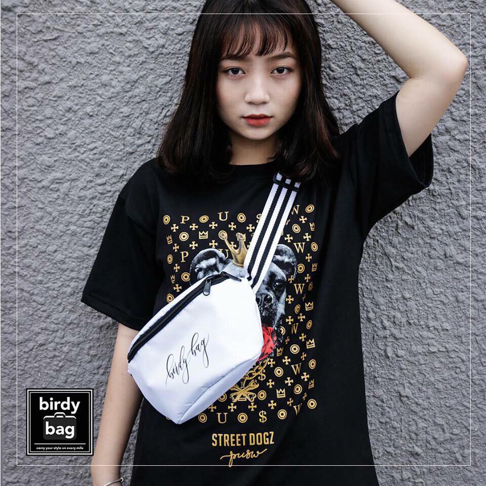 Túi bao tử Bird bag trắng/ đen