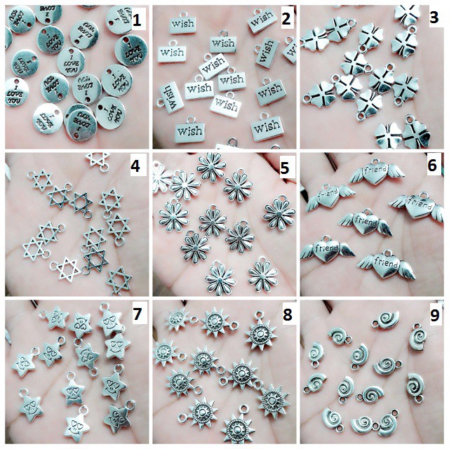 [Mã FAMAYFA2 giảm 10K đơn 50K] Charm bạc cổ : sỉ 50g = 23k / 1 gói [ Chuyên charm sỉ tphcm ]