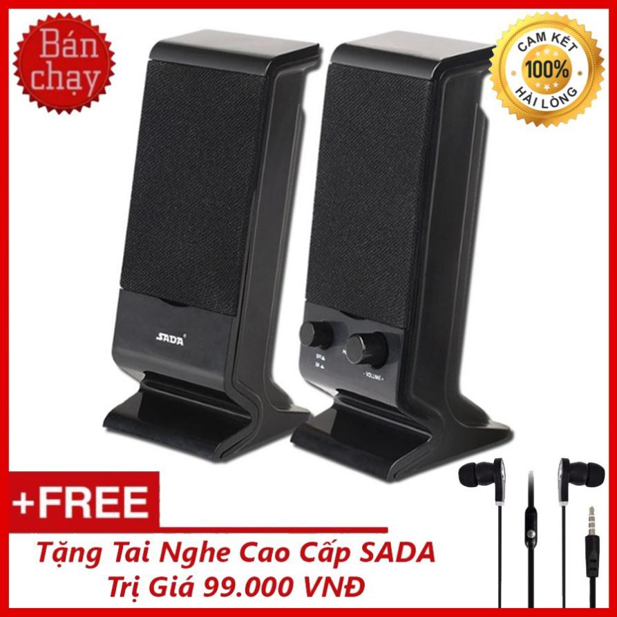 Bộ Loa Máy Tính USB 2.0 SADA V-112 + Tặng Tai Nghe Cao Cấp SADA