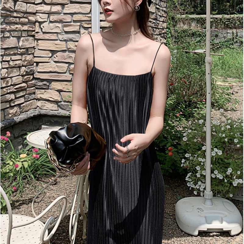 IELGY  Đầm Hai Dây Màu Trắng Thời Trang Cho Nữ