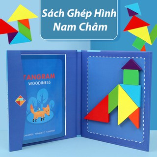 Quyển Xếp hình nam châm - Đồ chơi gỗ phát triển trí tuệ, trí tưởng tượng cho bé