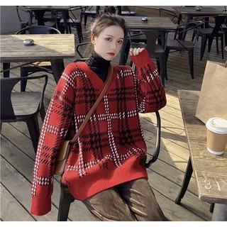 Áo len dạ caro đỏ || áo len hot trend || áo len xinh