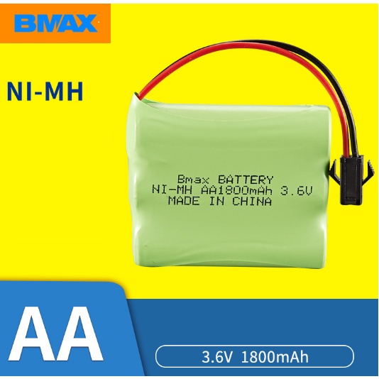 Pin sạc AA 3.6V 1800mAh Ni-MH cho xe đồ chơi ô tô, mô hình điều khiển Cáp sạc SM