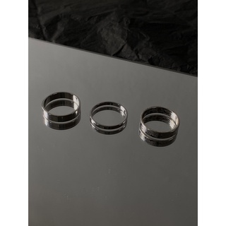 Nhẫn đơn giản trơn 3 kiểu Ashu stack ring