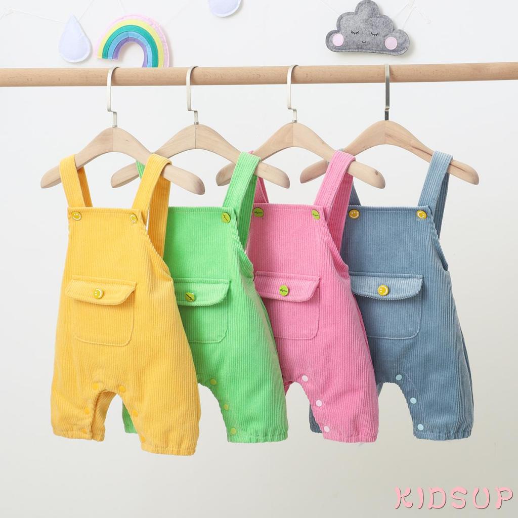 Bộ Áo Liền Quần Màu Trơn 1 Món Xinh Xắn Cho Bé