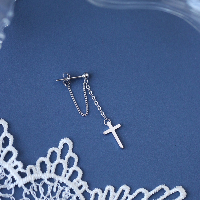 Khuyên Tai Tua Rua Hình Thánh Giá Phong Cách Hàn Quốc Cá Tính Dành Cho Nữ