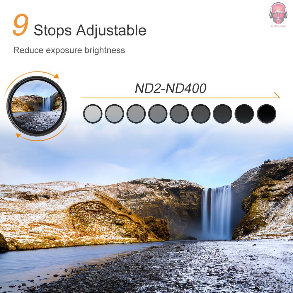 AUDI   K&F CONCEPT 82mm Ultrathin Variable ND Filter ND2 to ND400 Adjustable Neutral Density Filter Compatible with  EF 24-70mm f/2.8L II USM, 16-35mm f/2.8L III USM Lens