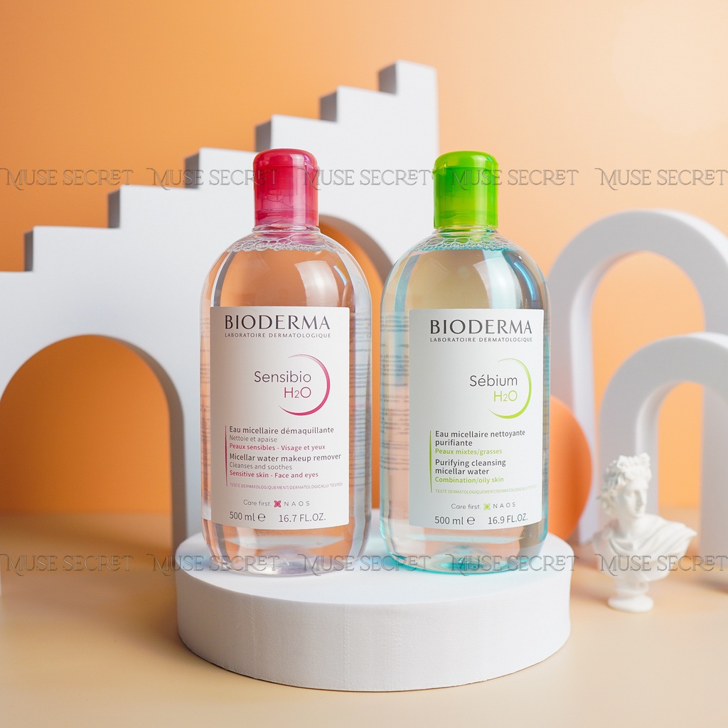 [Quà Tặng Khẩu Trang] Nước Tẩy Trang Bioderma - Bioderma Xanh dành cho da dầu, Bioderma Hồng dành cho da nhạy cảm 500ml | BigBuy360 - bigbuy360.vn