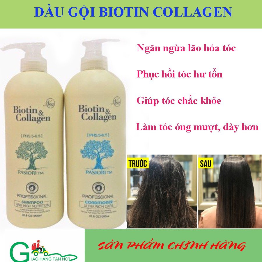 Giá Hot Dầu Gội Cặp, Dầu Gội - Xả Biotin Collagen - Dưỡng Tóc, Cung Cấp Độ Ẩm,Kích Thích Mọc Tóc, Phục Hồi Hư Tổn