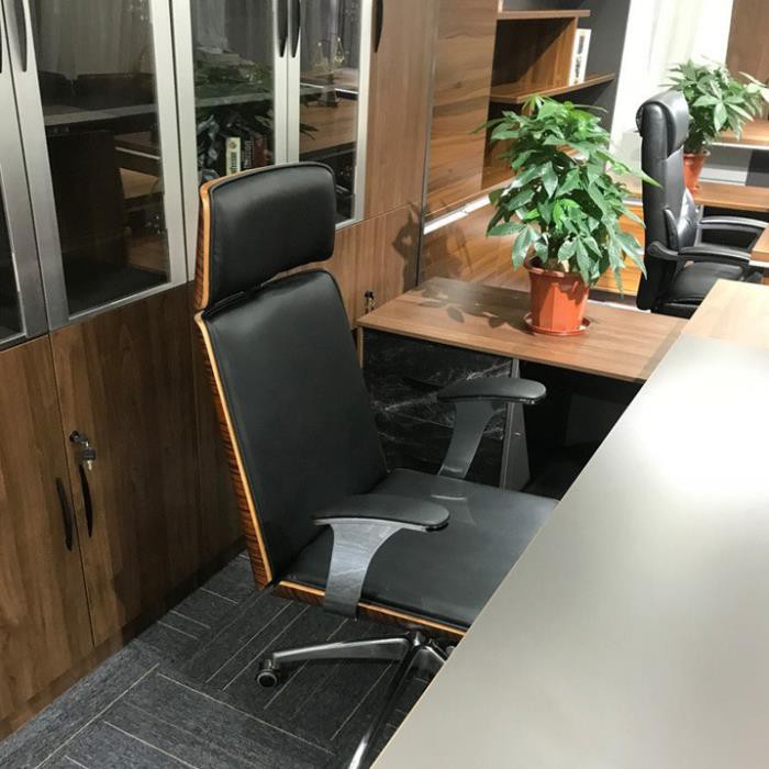 Ghế giám đốc bọc da Pu cao cấp Ghế xoay văn phòng Ghê văn phòng Chân sắt bằng thép không rỉ - (Loại có tay) | BigBuy360 - bigbuy360.vn