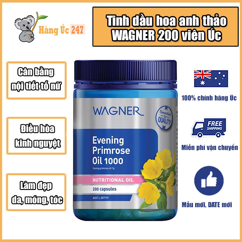 Tinh dầu hoa anh thảo Wagner Evening Primrose Oil 1000mg