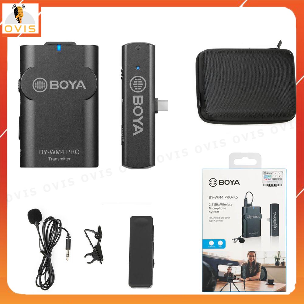 Micro Cài Áo Không Dây Cổng Type-C Boya BY-WM4 Pro-K5 / Pro-K6 Cho Smartphone Android