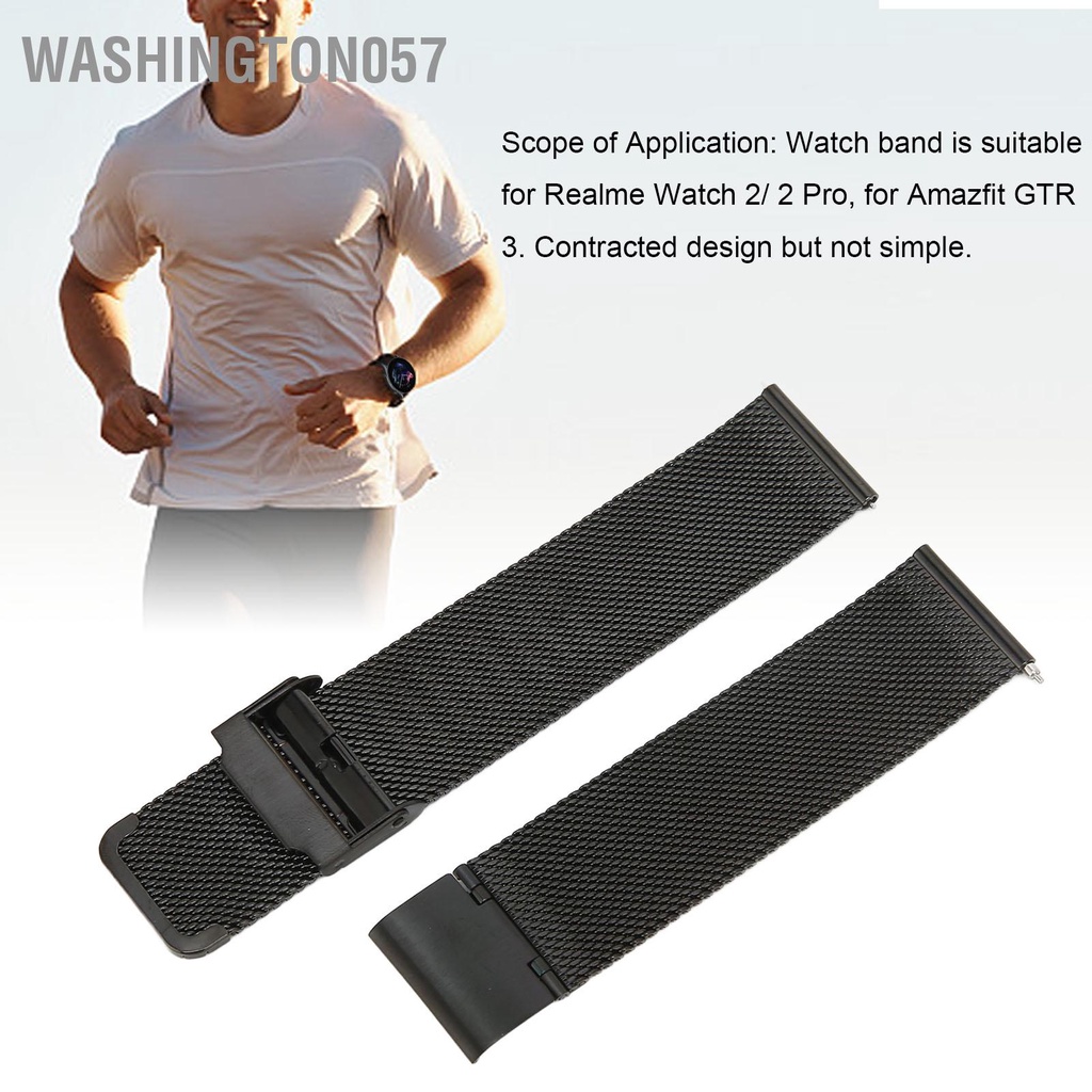 Có thể bán buôn Dây đeo đồng hồ bằng thép không gỉ 22mm dệt lưới phát hành nhanh tay với khóa đa năng cho Amazfit GTR 3 Washington057 Hàng giao ngay