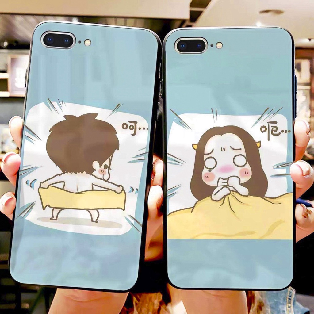 Ốp lưng iphone kính cặp đôi nude cute case 14plus 14 pro max 13 12 promax 11 mini 6 6s 7 8 plus x xr xs Se