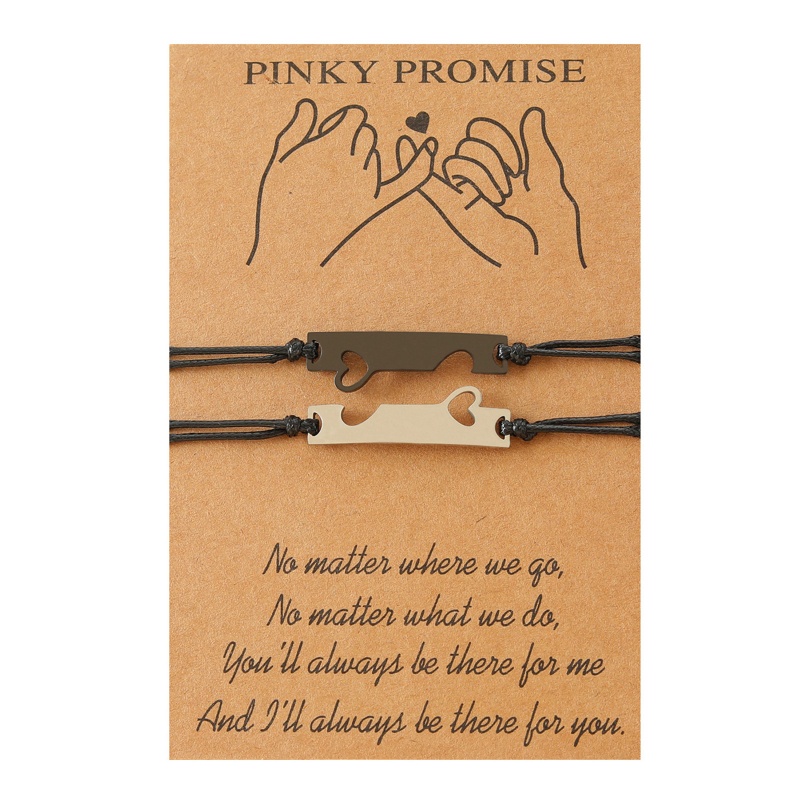 Set 2 Vòng Tay Bện Dây Mặt Trái Tim Thời Trang Cho Cặp Đôi