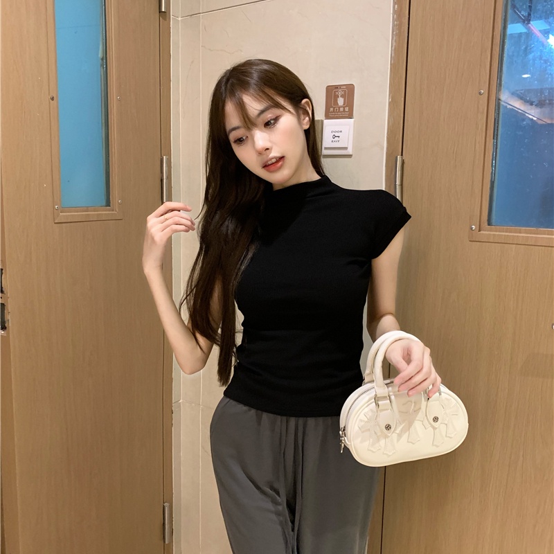 SUXI Áo Sát Nách Cổ Tròn Dáng Ôm Thời Trang Mùa Hè Hàn Quốc Cho Nữ