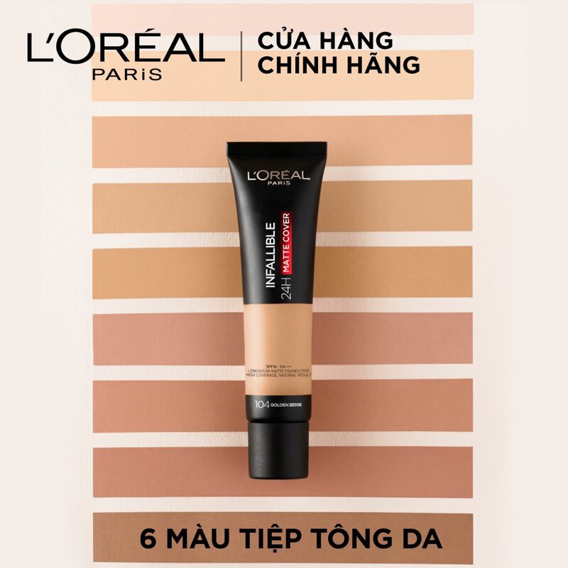 KEM NỀN LÂU TRÔI L'Oreal Paris SPF16 30ml INFALLIBLE 24H MATTE COVER | BigBuy360 - bigbuy360.vn