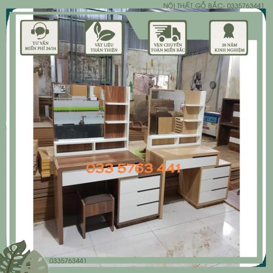 Bàn trang điểm thông minh tăng giảm kích thước tùy chỉnh gỗ MDF phủ melamine gương soi nịnh mắt