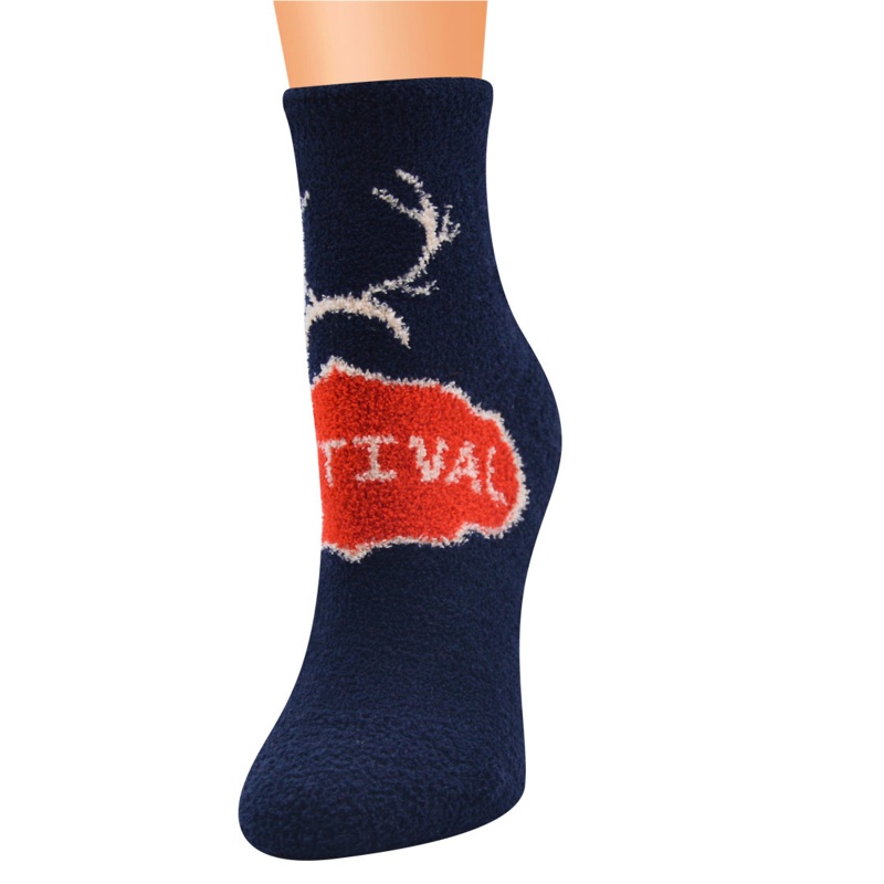 Set 10 Đôi Tất Giáng Sinh Ấm Áp In Họa Tiết Hoạt Hình Vui Nhộn Cho Nữ