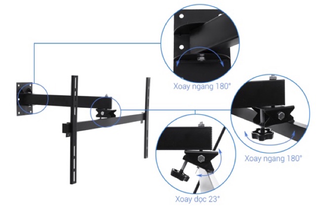 Giá treo tivi xoay cảnh 37- 63 inch cao cấp