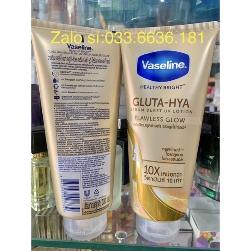 dưỡng thể trắng da vaseline 10x màu vàng dành cho ban ngày chai 300g Thái Lan