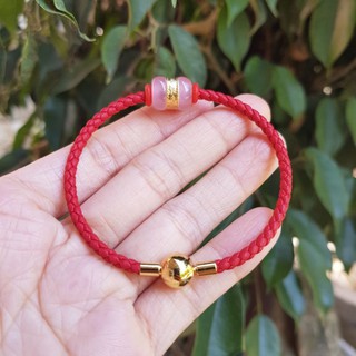 Vòng Tay Dây Da Lu Thống T.anh Hồng
