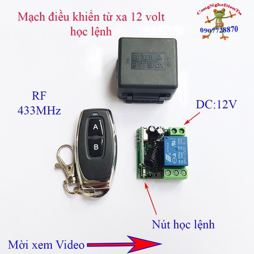 Bộ mạch điều khiển từ xa RF remote inox chống nước - 2 nút + 1 role