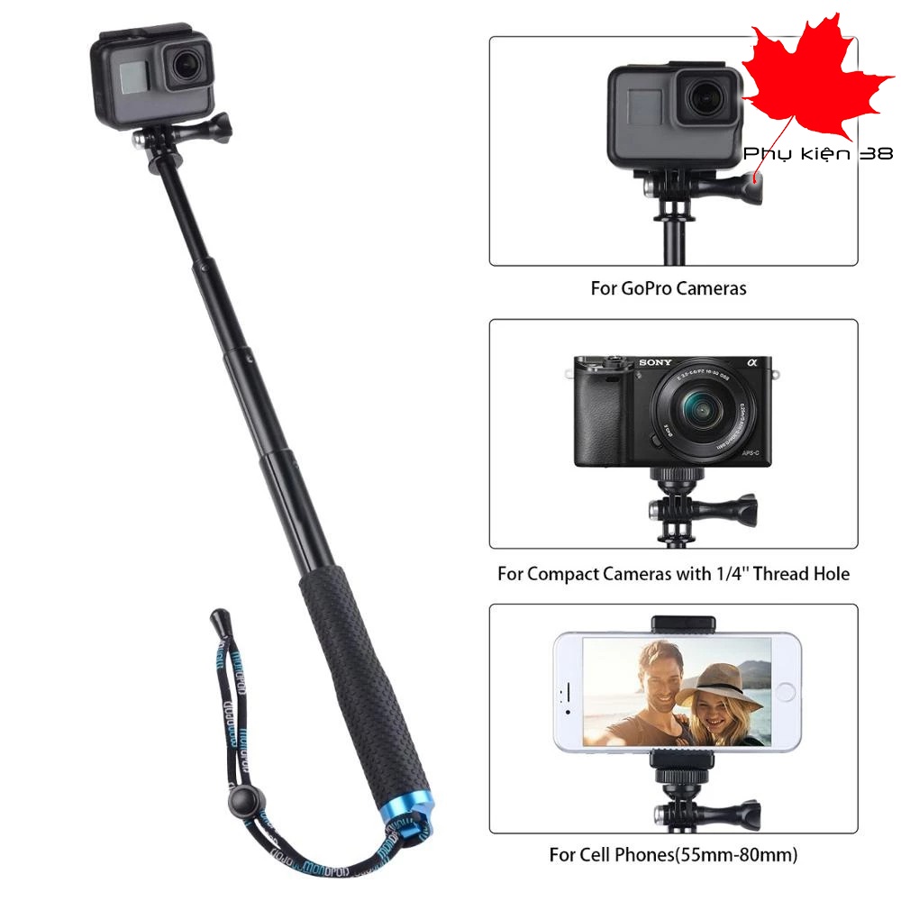 Gậy chụp hình - gậy chụp ảnh , gậy selfie 920 mm, 490mm 1.5m chụp ảnh selfie cho máy Gopro Hero, SJCAM, Eken