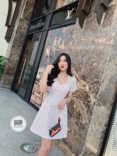 ĐẦM REN TRẮNG TAY BỒNG