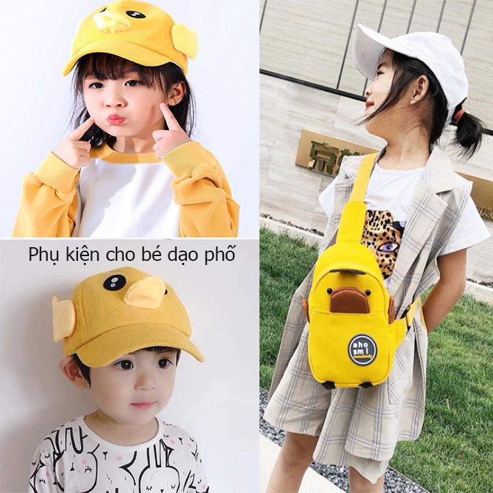 Set túi kèm mũ vịt vàng siêu cute cho bé - Túi vịt và mũ vịt